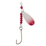 Lucky Strike Bait Works Victor Spoon Spinner Lures for Bass, Walleye, Trout, Designed in Canada (Size 1.0, Red White, Pack of 2 Spinner Lures)