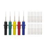 5Pcs Back Probe Pins Set for Multimeter 4mm Banana Plugs Sharp Stainless Steel Needle with 20pcs Replacement Needles Automotive Diagnostic Test Accessory