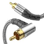 VANAUX 90-Degree Subwoofer Cable 3FT,Premium Audio RCA to RCA Cable, (Gold-Plated Connectors, Aluminum Alloy Shell, Braided Jacket) Ideal for Tight Spaces, Home Theater, Sound Systems