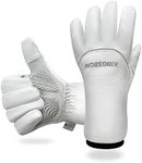 KINGSBOM -40℉ Waterproof & Windproof Thermal Gloves - 3M Thinsulate Winter Touch Screen Warm Gloves - For Cycling,Riding,Running,Outdoor Sports - For Women and Men - White(Large)