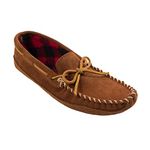 Minnetonka Men's Double Bottom Fleece Slipper, Brown, 8 M US