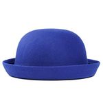 Elee Child Girls Vintage Wool Felt Bowler Hat Caps Derby Cap Dome Hat (#5 Blue)