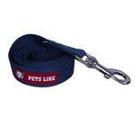 Pets Like Dog Polyester Leash Navy Blue(32mm)