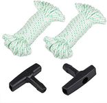 2 Pcs Recoil Starter Rope 10-Meter(Diameter:3.0mm),Sonku Pull Cord with 2 Pack Recoil Starter Handle for Husqvarna Stihl Poulan Lawn Mower Chainsaw/String Trimmer Edger Brush Cutter Engine Parts-Green