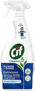 Cif Power & Shine 100% soap scum & limescale removal Bathroom Spray for cleaning ceramic, chrome, enamel, plastic, and stainless-steel surfaces 700 ml