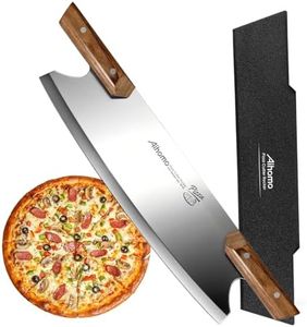 Aihomo 13” Sharp Pizza Cutter Rocker, 420J1 Japanese Stainless Steel Blade Slicer, Double Pakkawood Handle Pizza Knife Rocker with Protective Cover, Easy to Clean