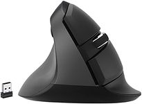 J-Tech Digital Left Handed Wireless Ergonomic Vertical Mouse for Small Hands with USB Nano Transceiver, AA Battery, 4 DPI, Compatible with Mac and PC, Black [V628ML]