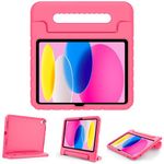 ProCase Kids Case for iPad A16 11th Generation 2025/iPad 10th Generation 2022 with Pencil Holder, iPad 11/10 Case Shockproof Lightweight Cover with Stand Convertible Handle for Children -Pink