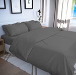 Bamboo Bay Oversized King Duvet Cover - 100% Organic Bamboo Duvet Cover Set - 3 Piece Cooling Duvet Cover with Corner Ties & Button Closure - Duvet Cover 98 x 116 inches & 2 Pillowcases - Dark Grey