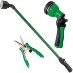 Dramm 50024 Watering and Tool Set in Green Includes 30-Inch One Touch Rain Wand, 9-Pattern Revolution Spray Gun, and Compact Shear