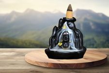 Birkhania Kraft Presents Backflow Smoke Fountain Incense Holder Burner Waterfall with Backflow Incense Cones Stand Backflow Sticks/Dhoop 30 (Adiyogi)