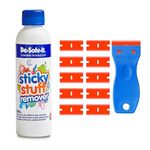 Sticky Stuff Remover 250ml and Scraper Tool Bundle with 10 Plastic blades work as an Adhesive Remover, Glue Remover, Sticker Remover and Glue Remover Solvent