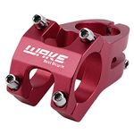 Wake High-Strength 31.8mm Aluminum Alloy Mountain MTB Bike Stem Riser 45mm Short handlebar Stem for Most Bicycle, Road bike, BMX, MTB DownHill (Red)