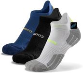 BRISIRA Coolmax Bamboo Viscose Compression Running Socks 3 Pairs Ankle Low Cut Athletic Anti Blister Cushioned Seamless