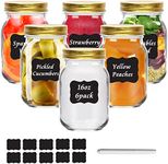 16 oz Mason Jars with Gold Lids 6Pack, AuroTrends Mason Jar Drinking Glasses with Lids - Pint Mason Jars 16 oz with Silver Lids for Drinks/Canning/Preserving/Meal Prep(16oz, Set of 6)