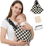 Baby Sling Carrier, Lightweight & Portable Adjustable Hip Seat, Ergonomic Hands-Free Side Carry for Infants & Toddlers 10-45 lbs(Chessboard)