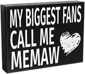 JennyGems My Biggest Fans Call Me Memaw | Stand Up Wood Box Sign | Gifts for Memaw, Memaw Plaque, Memaw Gift, Handcrafted in USA