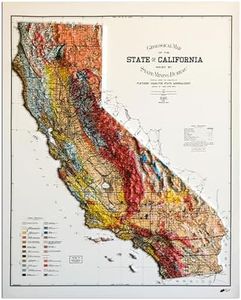 Muir Way Raised Relief Map of California - True 3D Topographic Wall Map with Molded Terrain - Unframed, 24x30