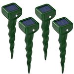 BURMONG Mole Repellent Ultrasonic, Solar Mole Repeller Outdoor, IP66 Waterproof, Quietly Repels Mole, Vole, Gopher, Snake Control Device, Mole Deterrents for Gardens/Orchards/Lawn (4 Pack)