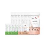 Nesta 60 Refreshing Facial Wet Wipes in 2 Natural Ingredients, Soothing Cucumber and Moisturising Sandalwood Extracts - 10 Wipes in each Pack (4 Cucumber & 2 Sandalwood Packs)