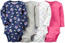 Carter's Unisex-Baby 4-Pack Long Sleeve Bodysuits (Preemie, Solid Multi)