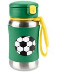 Skip Hop Toddler Sippy Cup with Straw, Sparks Stainless Steel Straw Bottle, Soccer