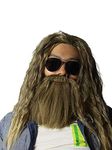 Fat Thor Wig Long Curly Golden Brown Hair and Beard Thor Odinson Halloween Costume Hair