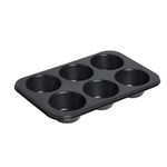 BLACKSTONE Cups Mini Muffin Bun Cupcake Baking cake pan, cake making pan, non stick bakeware (6 Cups)