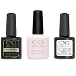 CND Shellac Bundle Wear Extender Base Coat, Top No Wipe+ Coat and Romantique Varnish, Long-Lasting Manicure Set, 7.3 ml