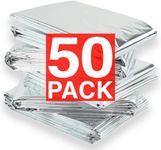 Altland 50 Pack of Emergency Blankets - Individually Packaged Silver Mylar Blankets