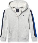 NAUTICA Boys' Fleece Zip-up Hoodie Sweatshirt, Grey Heather, 10-12