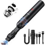 RUBOT car Vacuum Cordless Powerful, 16000PA Strong Suction Portable Hand Vacuum Cordless with 25-30Mins Long Runtime Rechargeable, Portable Vacuum Cleaner for Home/Car,Mini Vacuum,Black（P12）