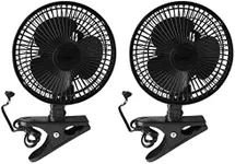 JOEY'Z 2 Pack - 6 INCH - 2 Speed - Adjustable Tilt, Whisper Quiet Operation Clip-On-Fan - Black
