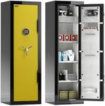 Fireproof Safe with Digital Lock – Heavy-Duty 8.12 cu.ft Large Safe Box for Home, Office & Business | Secure, Durable & Stylish Design | Waterproof & Burglar-Proof (BEE5517-BLACK-YELLOW)