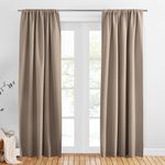 PONY DANCE Window Treatment Thermal Insulated Rod Pocket Blackout Curtains/Drapes for Bedroom(Light Taupe,Set of 2 Panels,42 by 90 Inch Length)