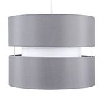 Modern 2 Tier Cylinder Ceiling Pendant Light Shade in a Grey Finish