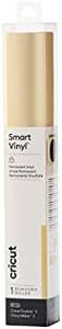 Cricut Smart Vinyl Permanent | 1 sheet | 33cm x Shimmer Gold, Cloruro de polivinilo, 0.9m (3ft), 9, Talla única