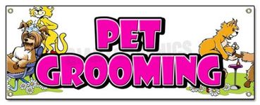 PET Groomer Banner Sign Dog Grooming Clippers Signs New