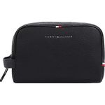 Tommy Hilfiger Men’s Essential PU Faux Leather Wash Bag, Black (Black), One Size