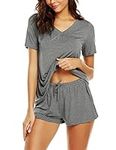 Avidlove Women's Shorts Pajama Set Short Sleeve Sleepwear Nightwear Pjs S-XXL Grey