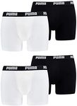 PUMA Men's Basic Boxer Underwear, White/Black 301., XX-Large