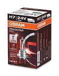 OSRAM TRUCKSTAR PRO H7, +120% more brightness, halogen headlight lamp, 64215TSP, 24V truck lamp, folding box (1 lamp)