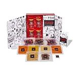 Thoughtfully Gourmet, DIY Hot Sauce Set, Hot Sauce Making Kit Includes 4 Skull Shaped Reusable Glass Jars, 2 Funnels, Seasonings, Gloves and Recipe Book to Make Your Own Hot Sauce