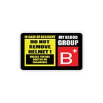 VVWV® Safety Caution Sign Quotes and Blood Group Helmet Stickers for Bike Riders Multicolor Vinyl Sticker 3 x 1.8 inch (B+)