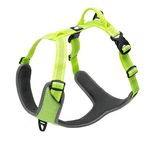 Dog Harness Adjustable Reflective No Pull Durable Pet Vest Car Trip Outdoor TLH6071(Neon Yellow,M)