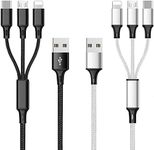 Multi Charging Cable 2 Packs, 3A 3 