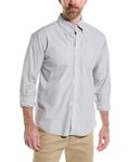 Brooks Brothers Men's Friday Poplin Long Sleeve Solid Sport Shirt, Grey, XXL