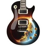 Guitar Bass or Acoustic Skin Wrap Laminated Vinyl Decal Sticker World on Fire GS66