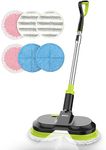 BIUBLE Upgrade Cordless Electric Mop, Quiet Spin Mop Cleaner with LED Headlight and 300ml Water Spray Tank, Up to 80 Mins Powerful Floor Cleaner Polisher for Hardwood / Tile / Laminate / Vinyl Floors