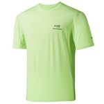 BASSDASH Men’s UPF 50+ Sun Protection Fishing Shirt Short Sleeve UV T-Shirt, Apple Green/Dark Grey Logo, XX-Large